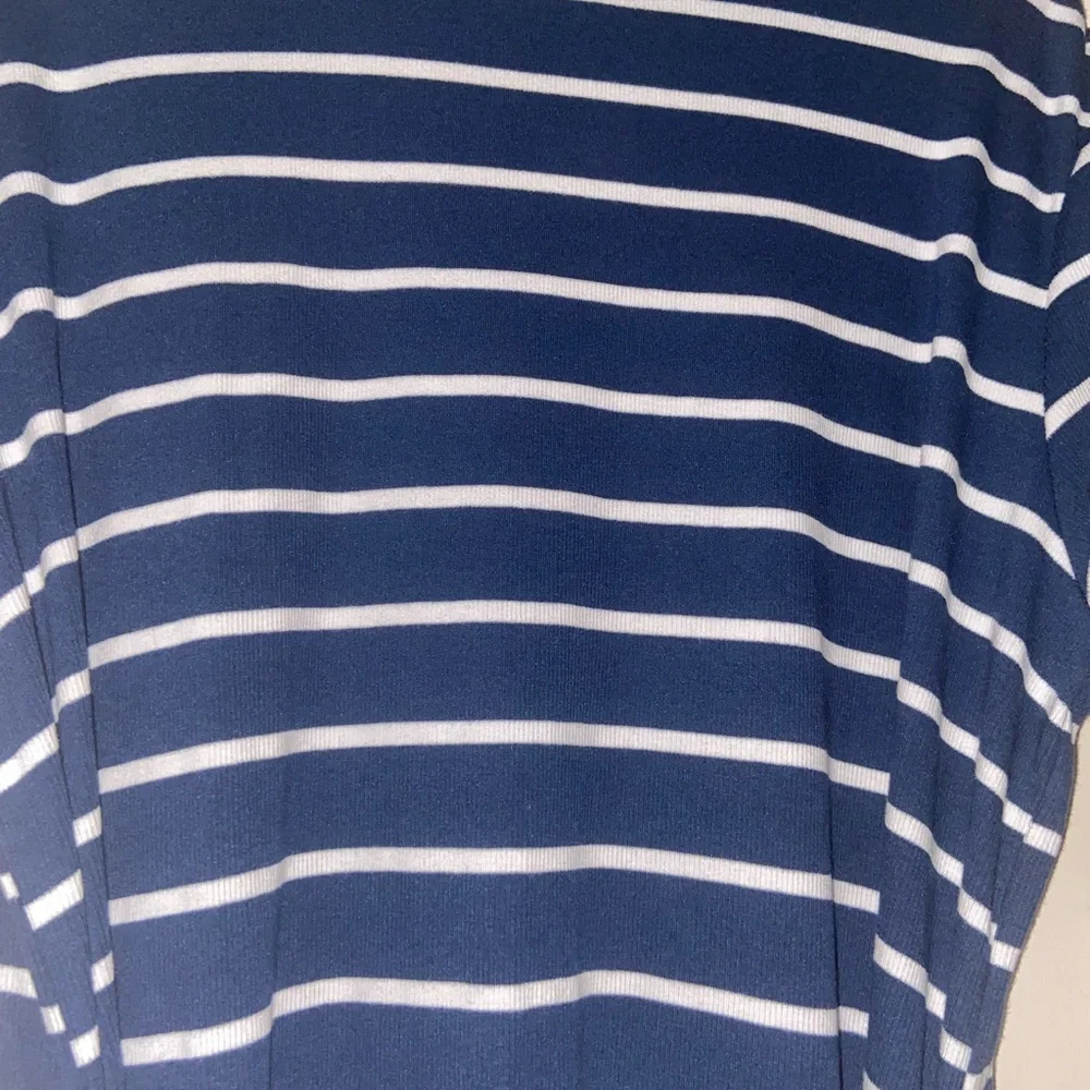 NWT Navy Blue w/ White Stripe Rib Semi-Fitted Dress - Picture 4 of 4
